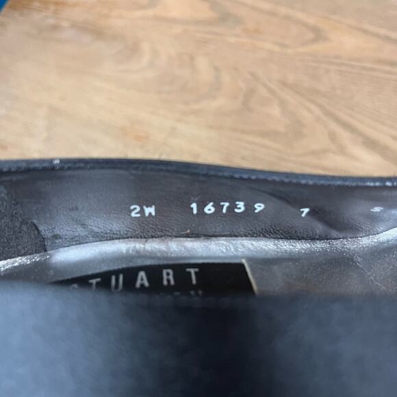 Stuart Weitzman Vintage 90s Satin Block Heel Classic Pumps Black Size 7 - Picture 11 of 15